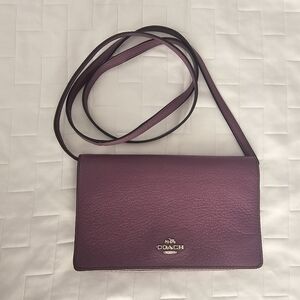 Coach Crossbody Bag Purple Anna Foldover Satchel